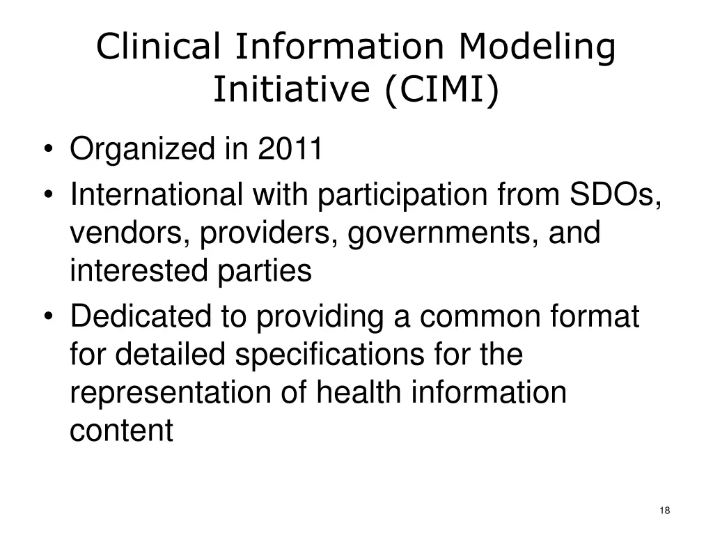 clinical information modeling initiative cimi