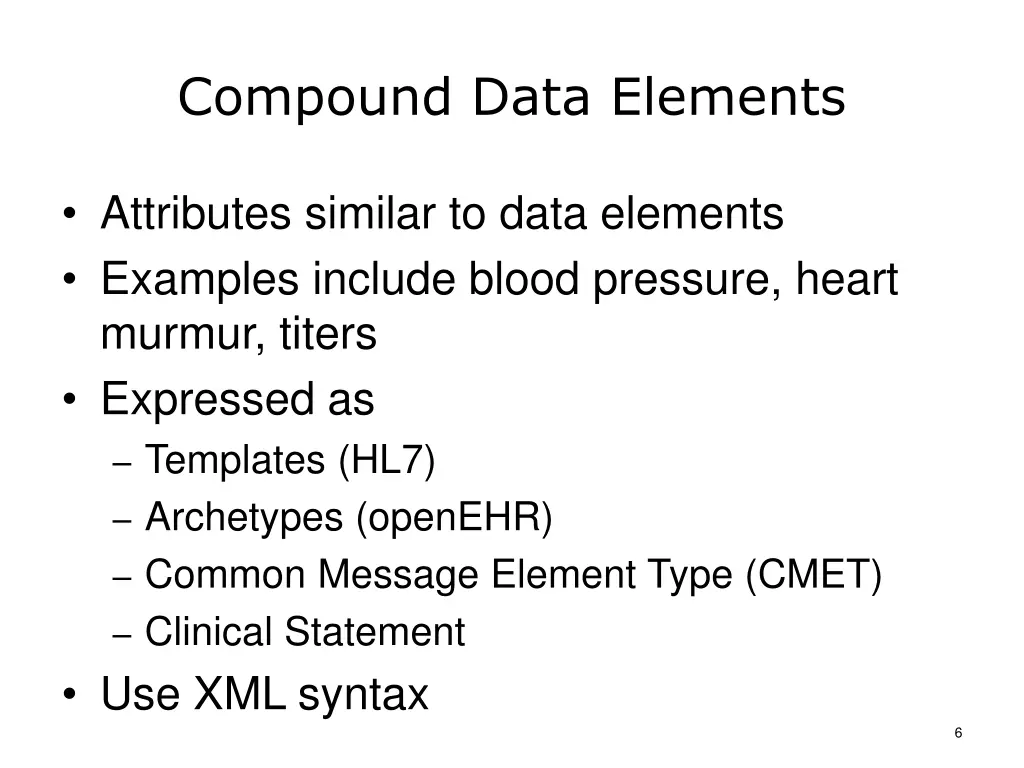 compound data elements