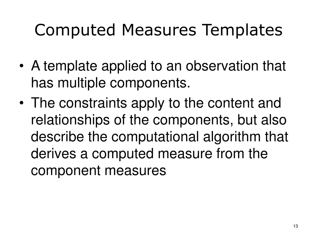 computed measures templates