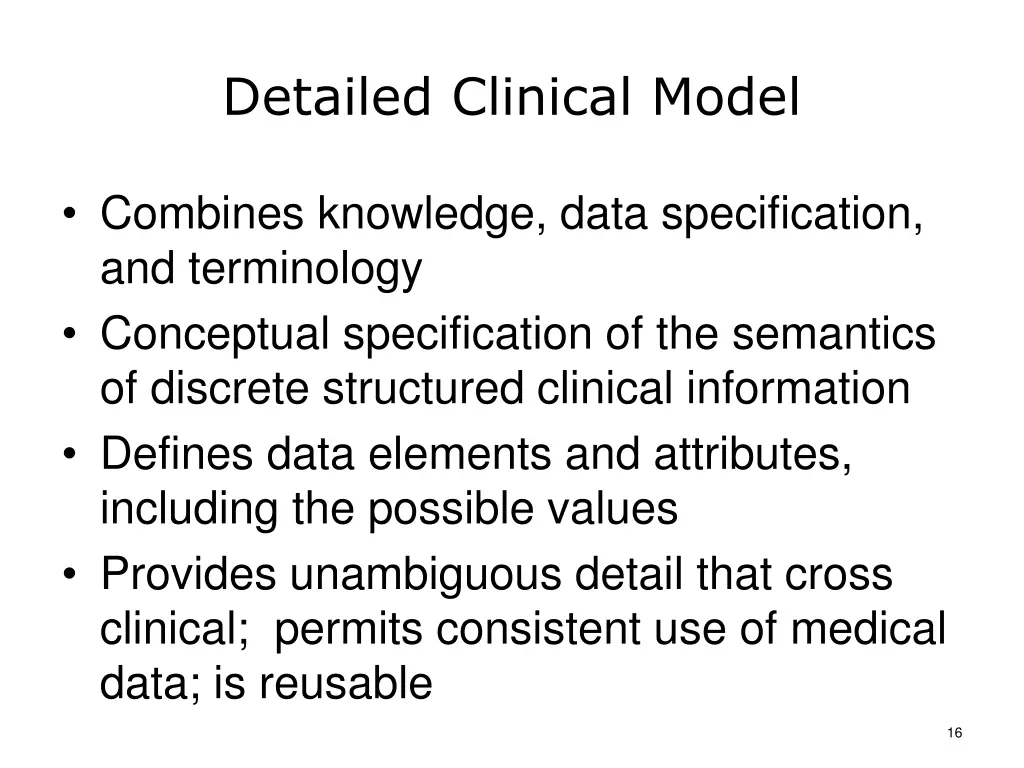 detailed clinical model