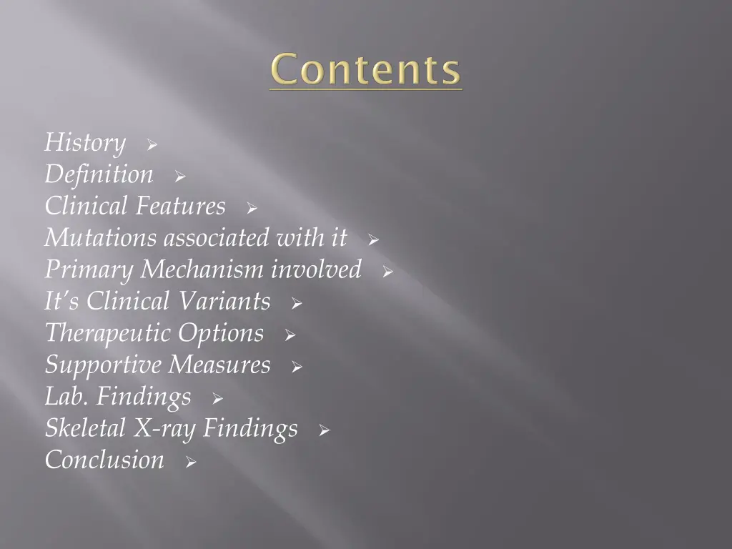history definition clinical features mutations