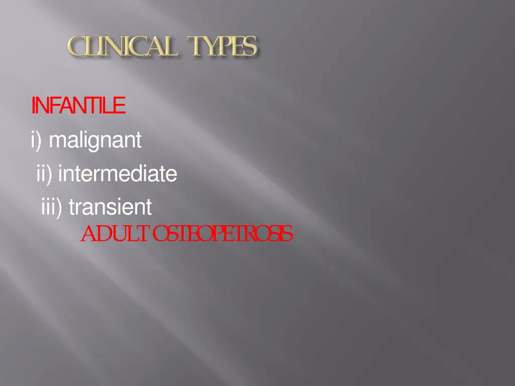 infantile i malignant ii intermediate
