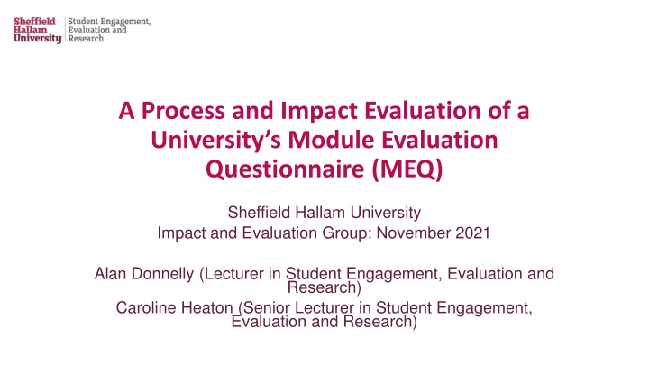 a process and impact evaluation of a university