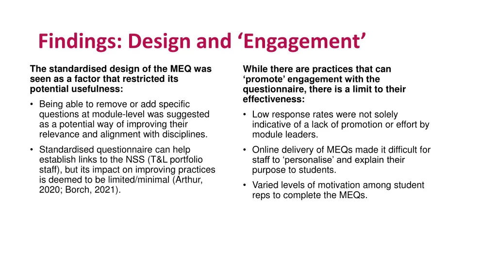 findings design and engagement