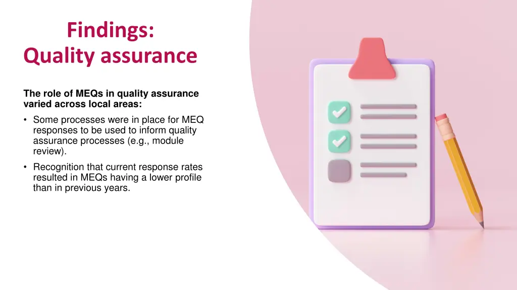 findings quality assurance