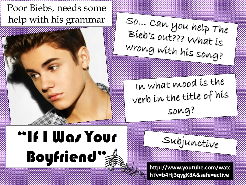 poor biebs needs some help with his grammar
