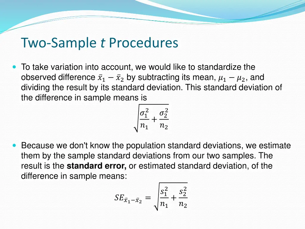 two sample t procedures
