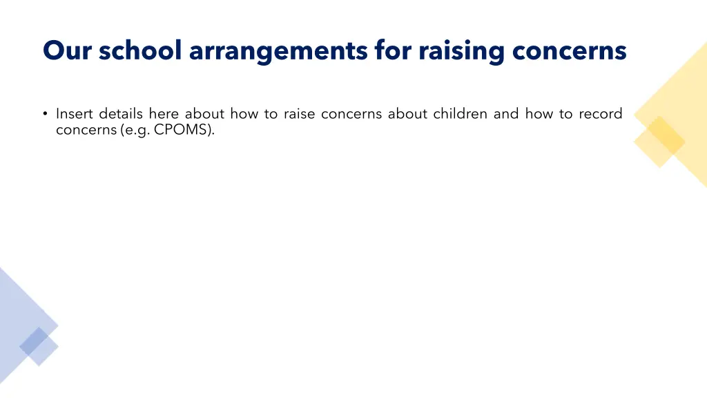 our school arrangements for raising concerns