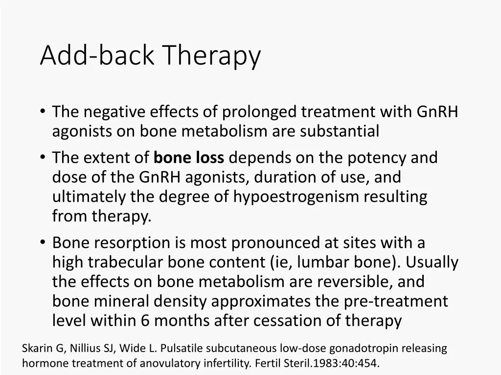 add back therapy