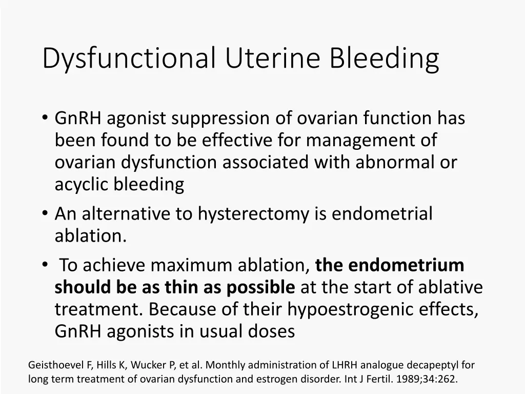 dysfunctional uterine bleeding