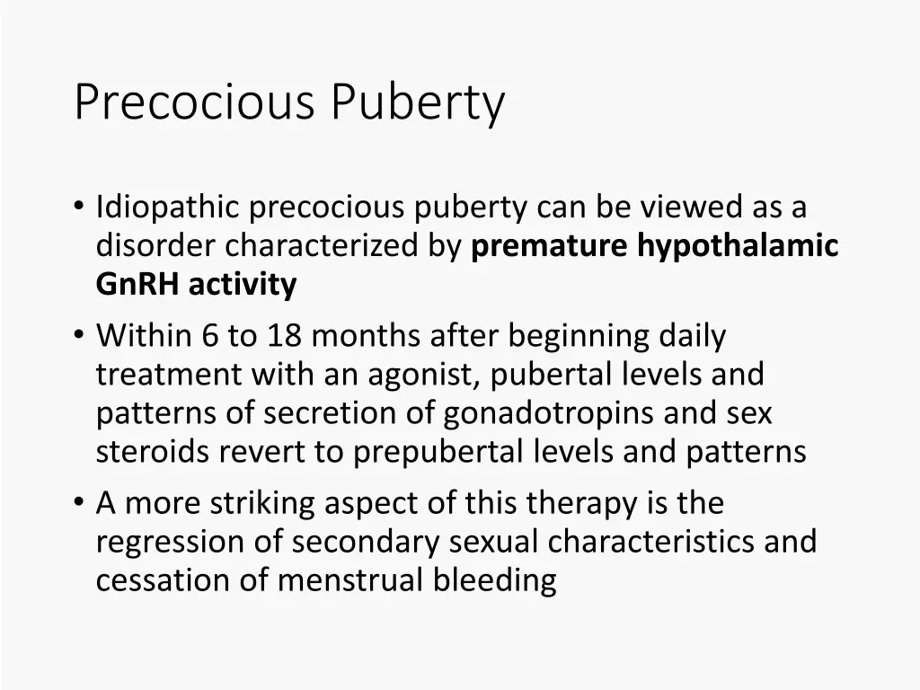precocious puberty