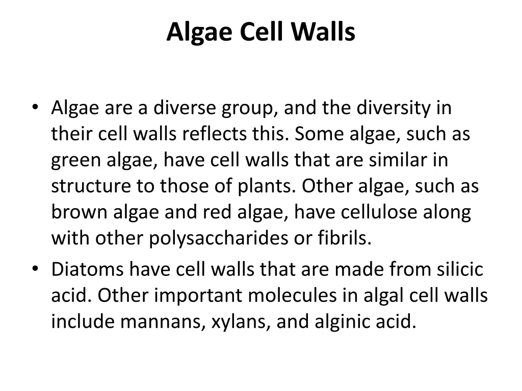 algae cell walls