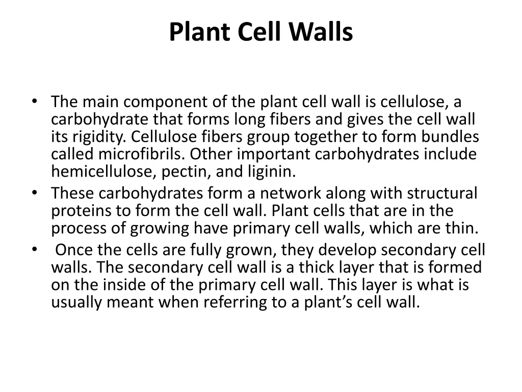 plant cell walls