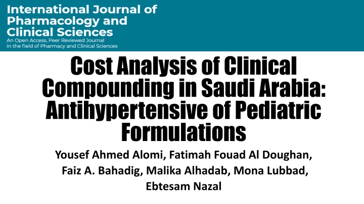 cost analysis of clinical compounding in saudi