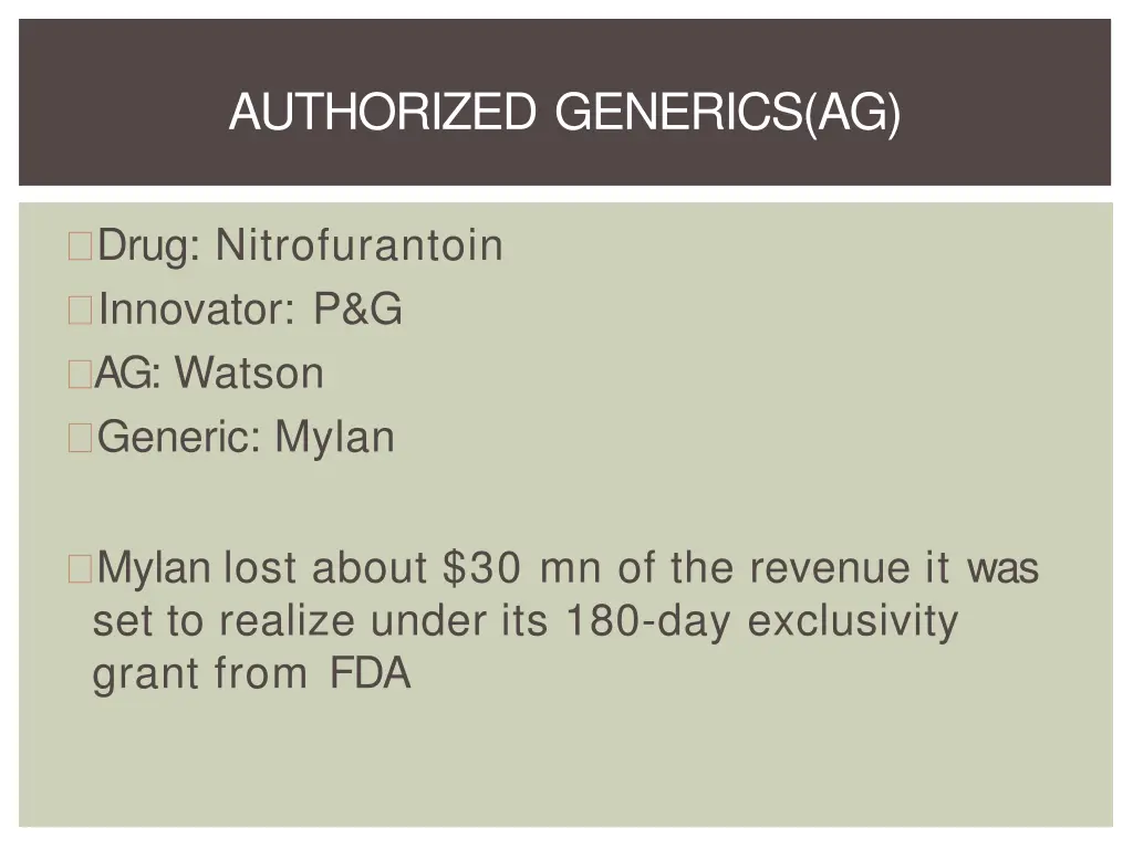 authorized generics ag 3
