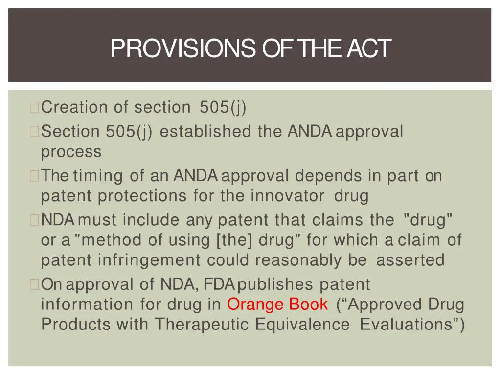 provisions of theact