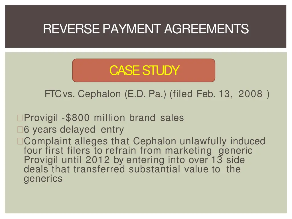 reverse payment agreements 2