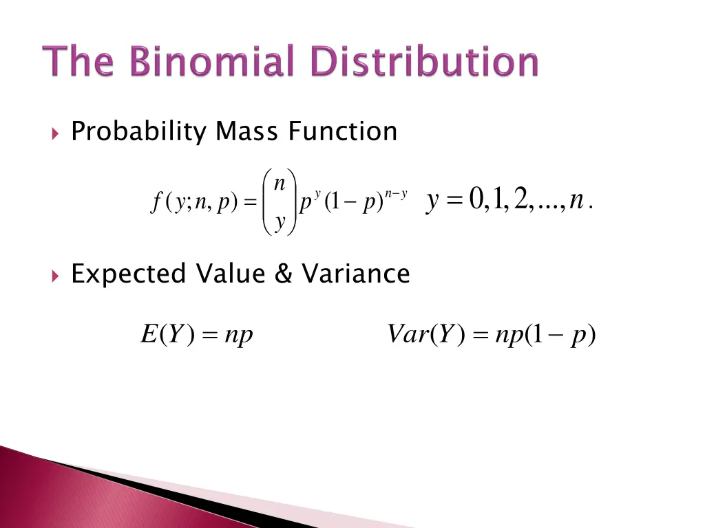 probability mass function