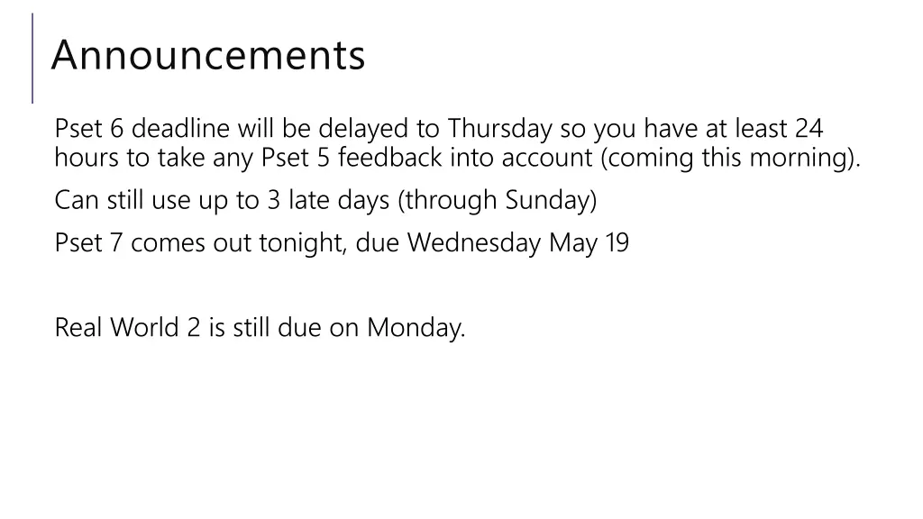 announcements