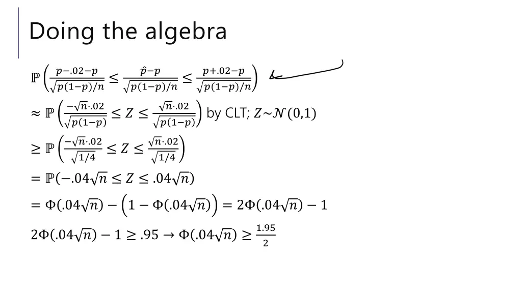 doing the algebra