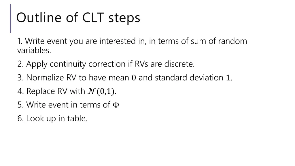outline of clt steps