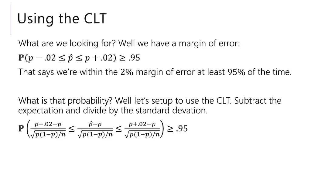 using the clt 1