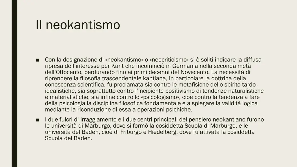 il neokantismo