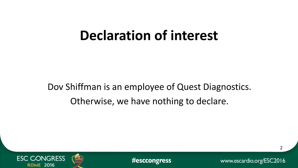 declaration of interest