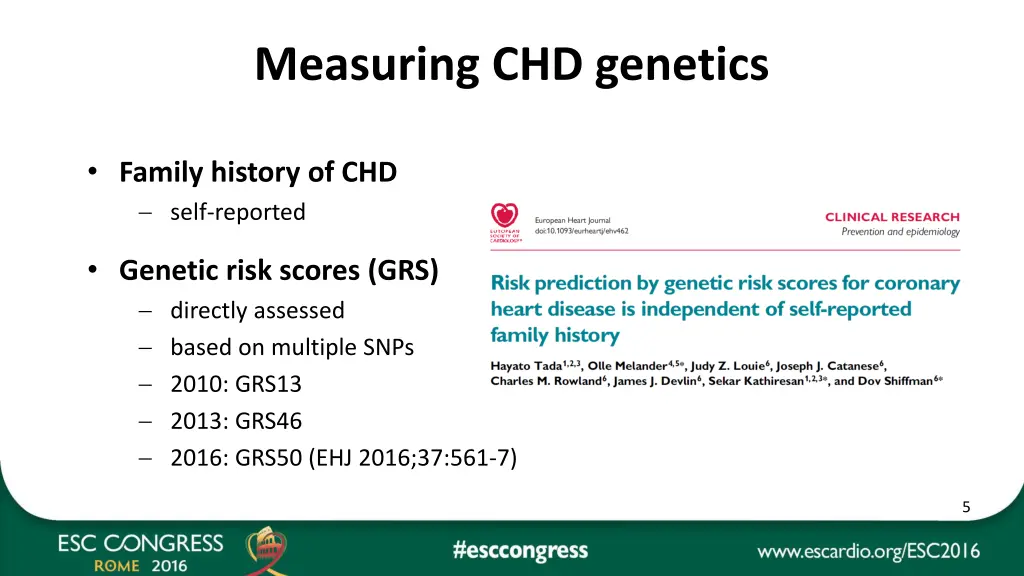 measuring chd genetics