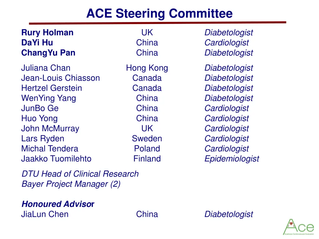 ace steering committee