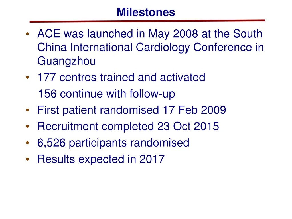 milestones
