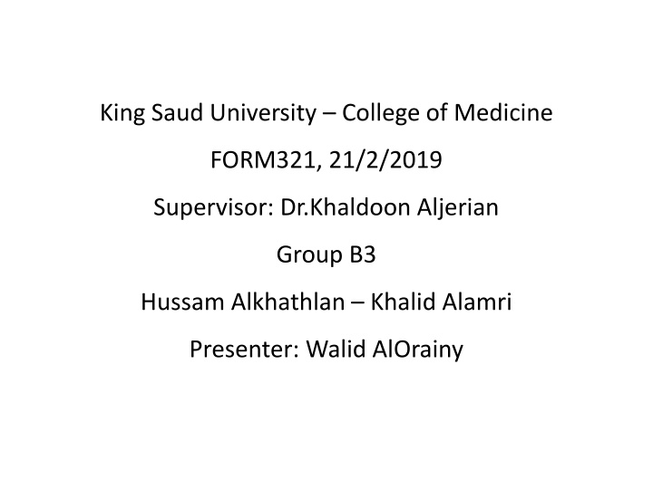 king saud university college of medicine