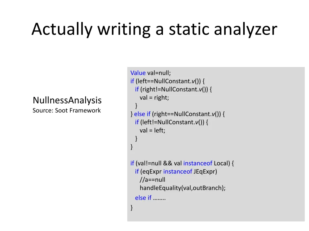 actually writing a static analyzer
