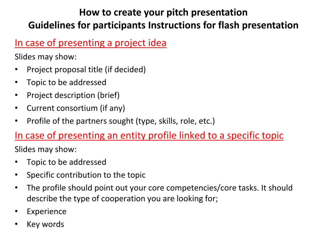 how to create your pitch presentation guidelines