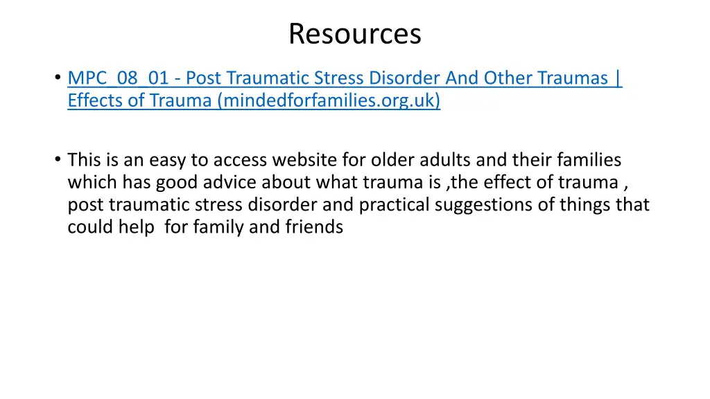 resources