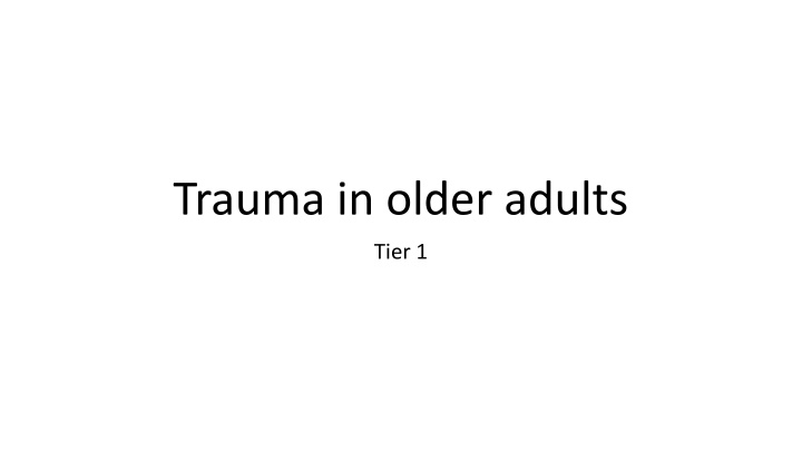 trauma in older adults