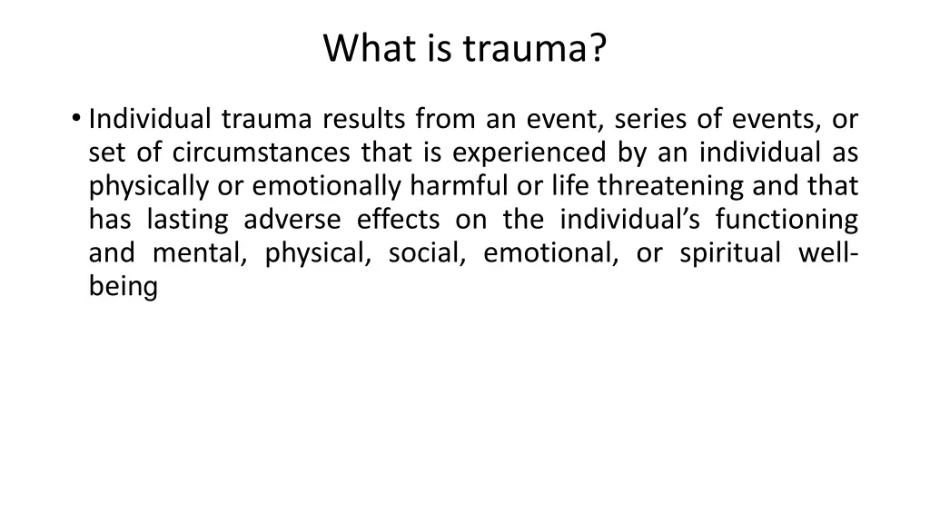 what is trauma
