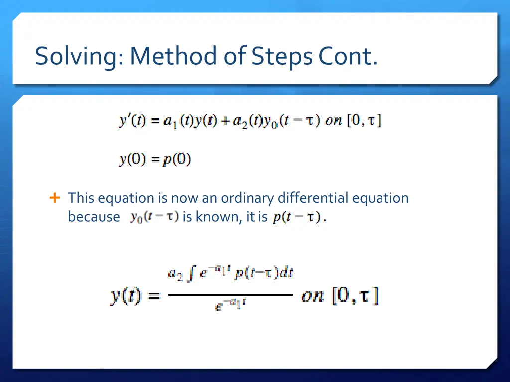 solving method of steps cont