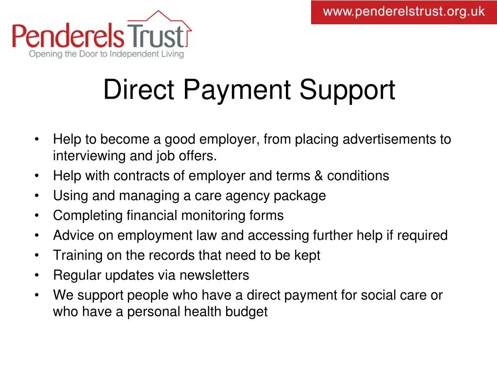 direct payment support
