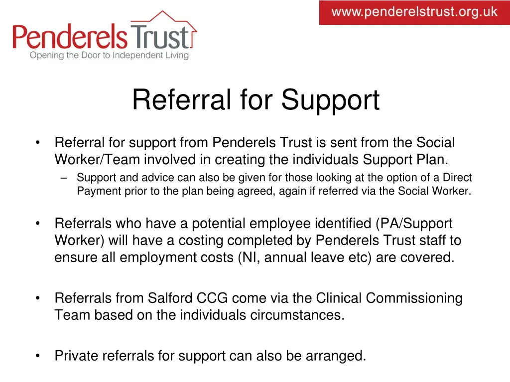 referral for support