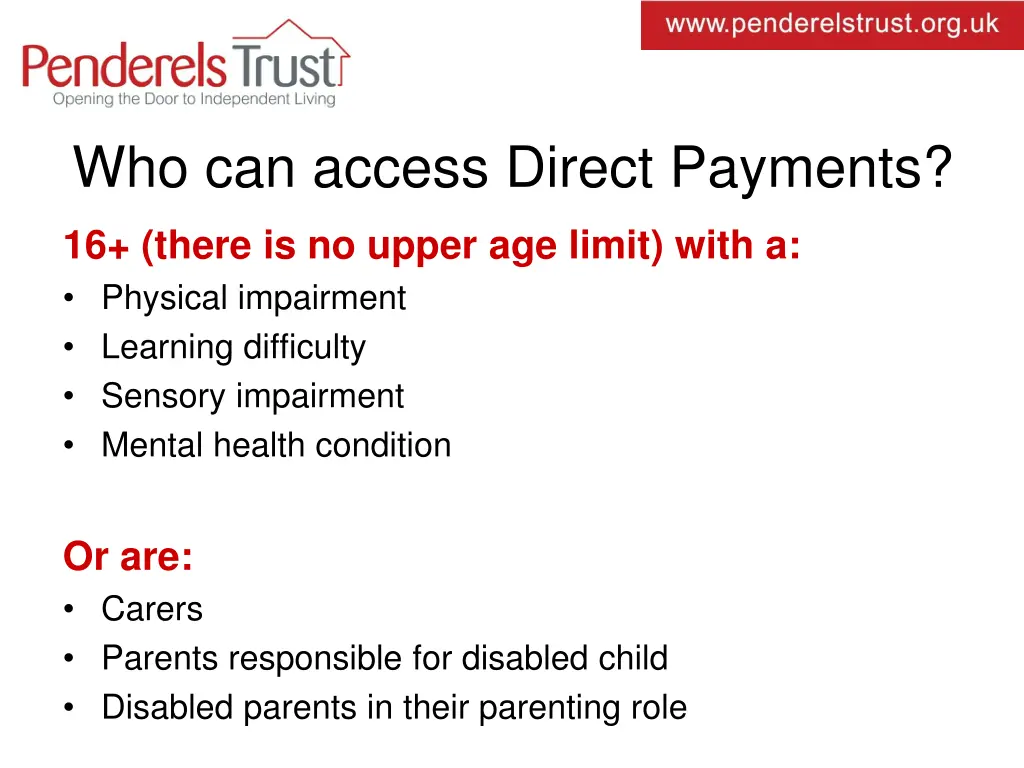 who can access direct payments