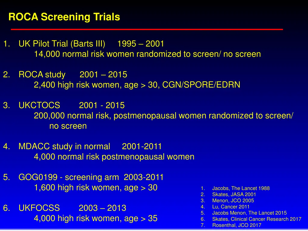 roca screening trials