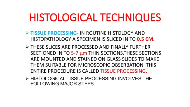 histological techniques histological techniques