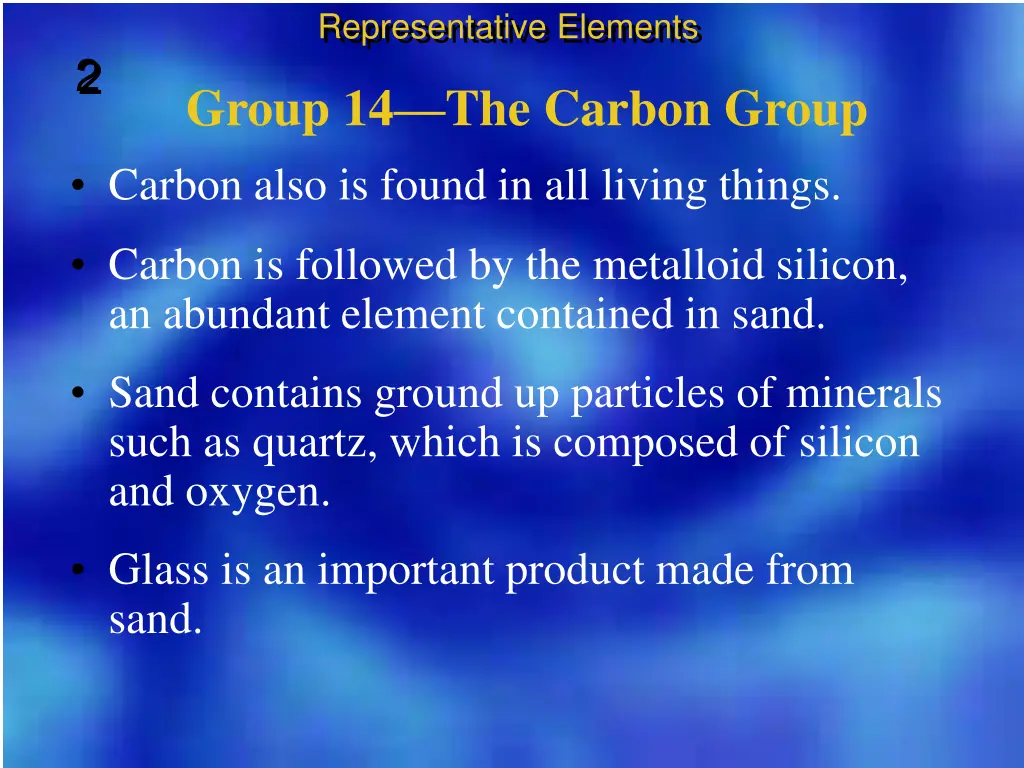 representative elements 1