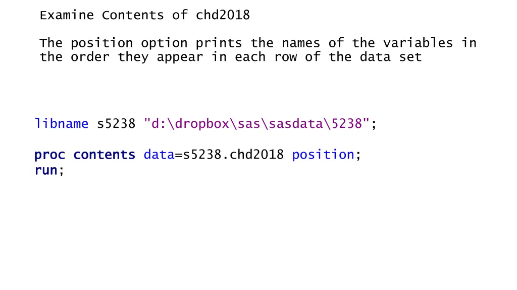 examine contents of chd2018