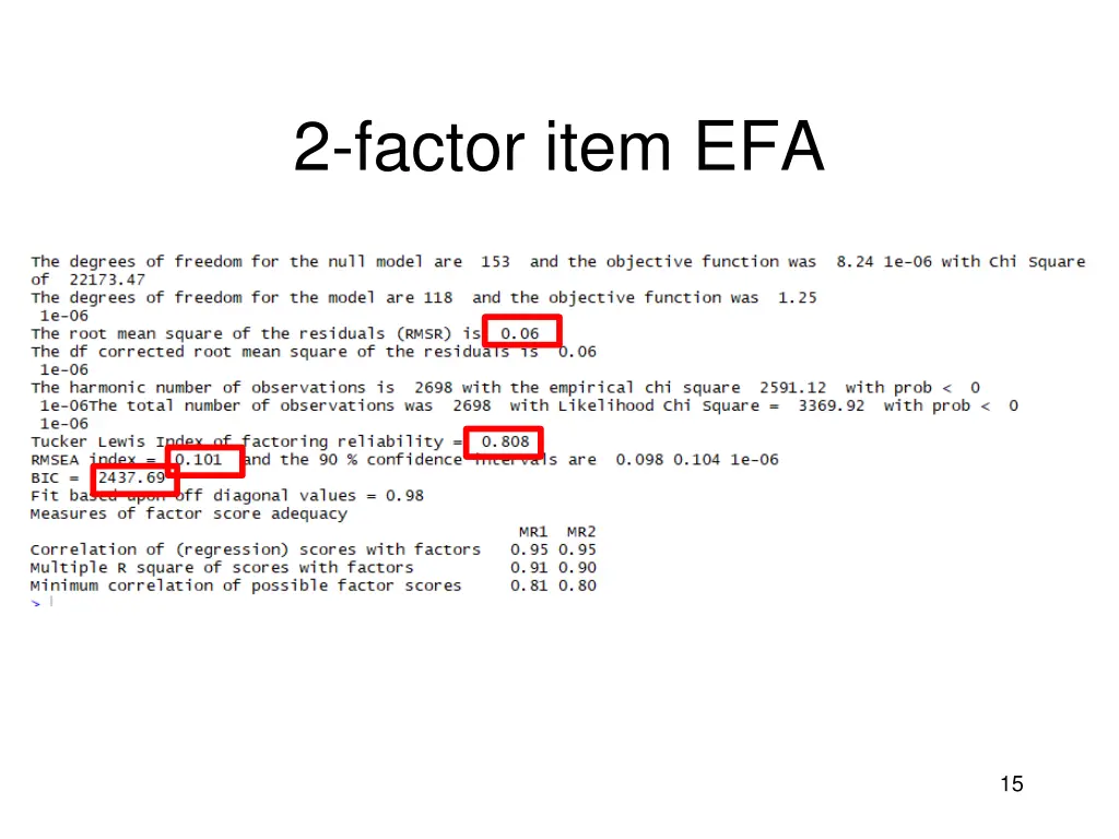 2 factor item efa