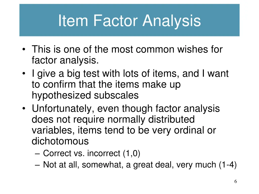 item factor analysis