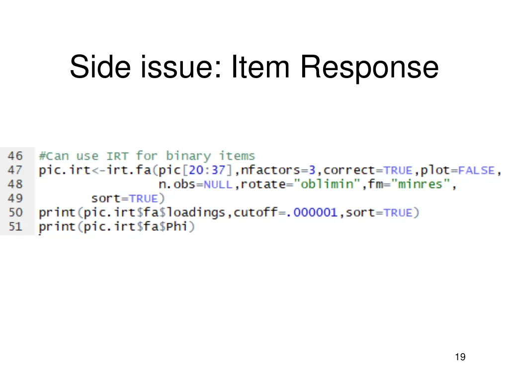 side issue item response