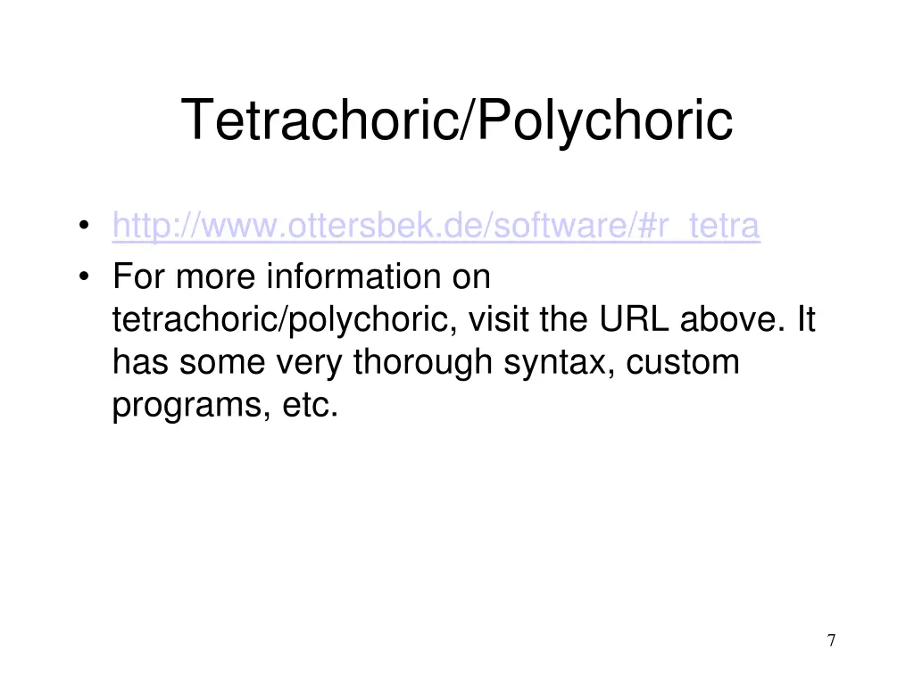 tetrachoric polychoric