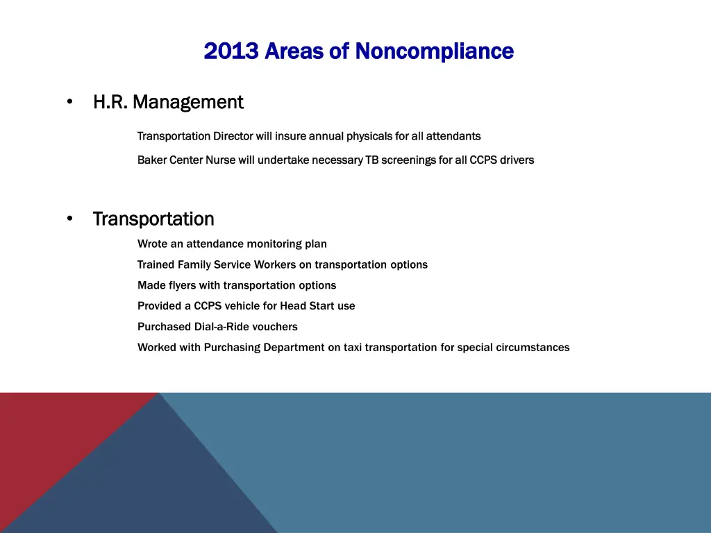 2013 areas of noncompliance 2013 areas